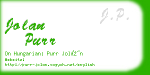 jolan purr business card